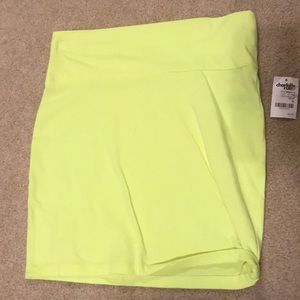 NWT neon yellow/green mini skirt Charlotte Russe